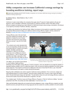 Press Release from the Don Vial Center on the IOUs’ Energy Efficiency programs